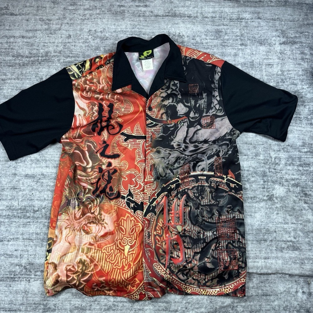 Tiger House by Street Savy Made In USA Men's Short Sleeve Shirt Size L Dragon